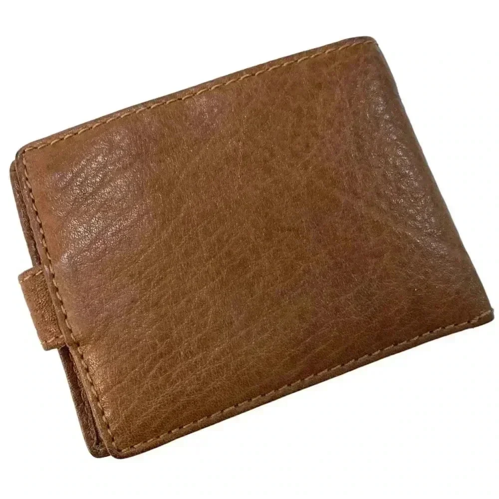 MANO GERMANY Cognac Brown Buttery Soft Leather Bi-Fold Wallet